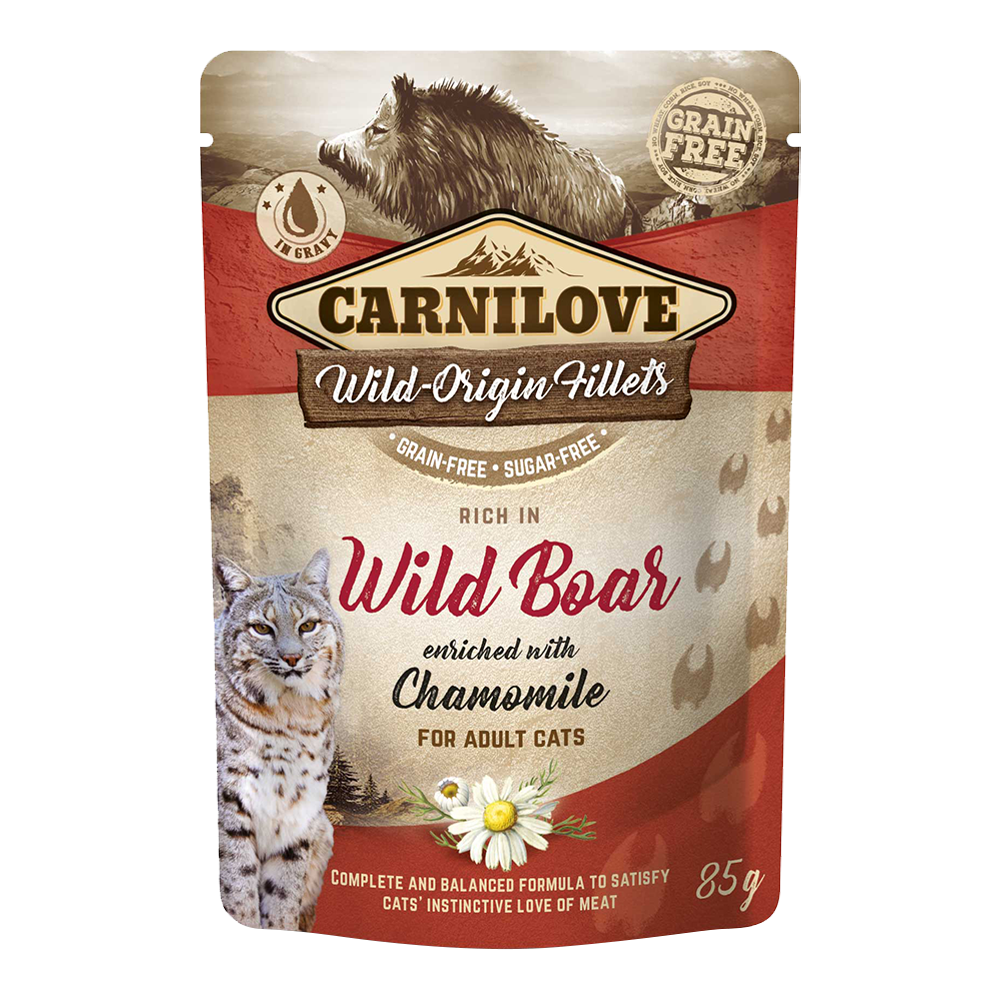 Carnilove Wild Boar enriched with Chamomile for Adult Cats (Wet Food Pouches) 85g